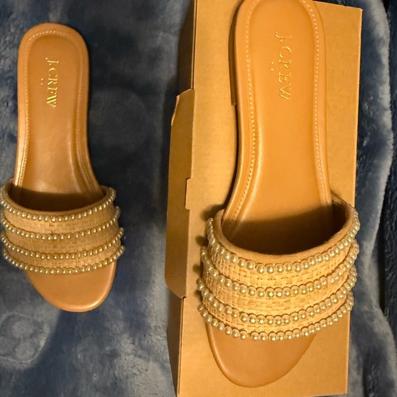 J. Crew Brown Pearl Embellished Mules - Picture 2 of 3